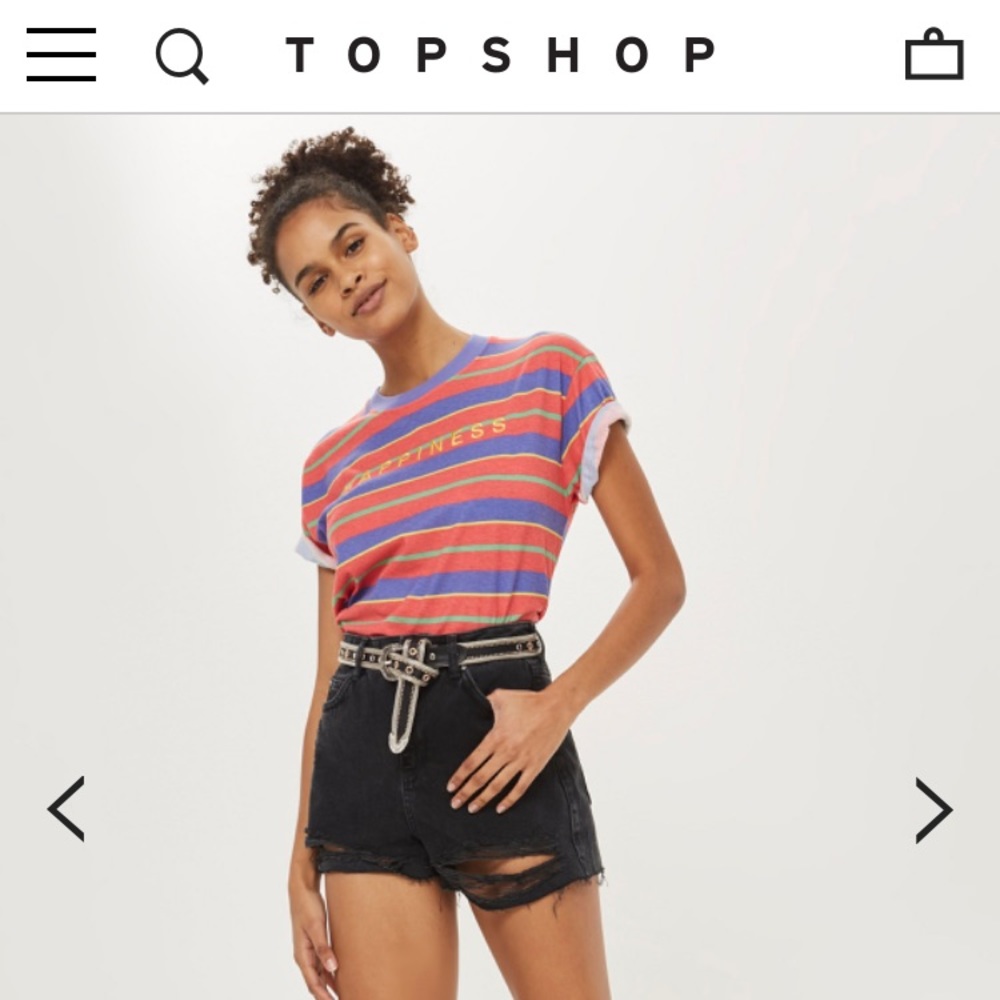 TopShop ripped black denim shorts